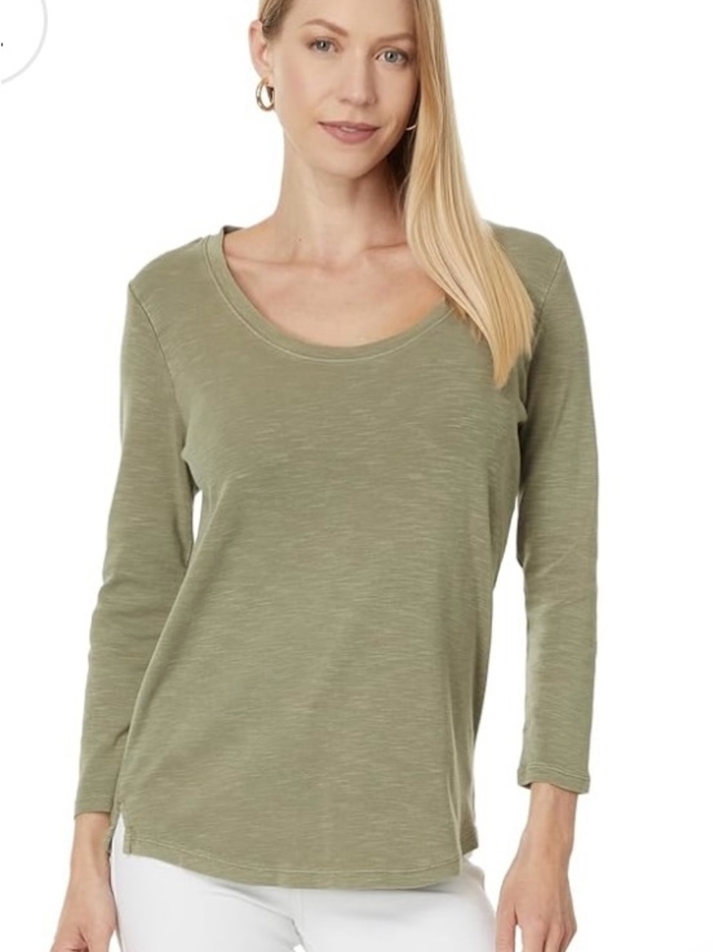 Tommy Bahama Olive Green Scoop-Neck Long Sleeve Tee